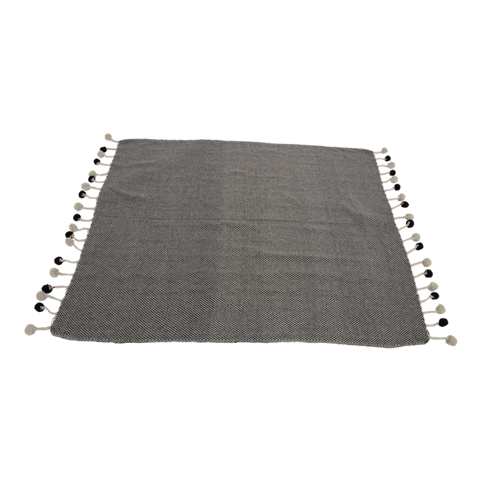 Plaid Pompon black 125x150cm